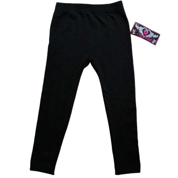 NWT Real Love Black Fleece Inside Leggings SZ 4-6X - Picture 2 of 6